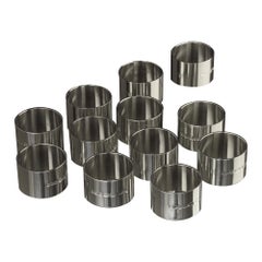 Set of 12 silver napkin rings