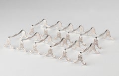 Set of 12 Silver Plated Knife Rests by Christofle Model Marie Antoinette
