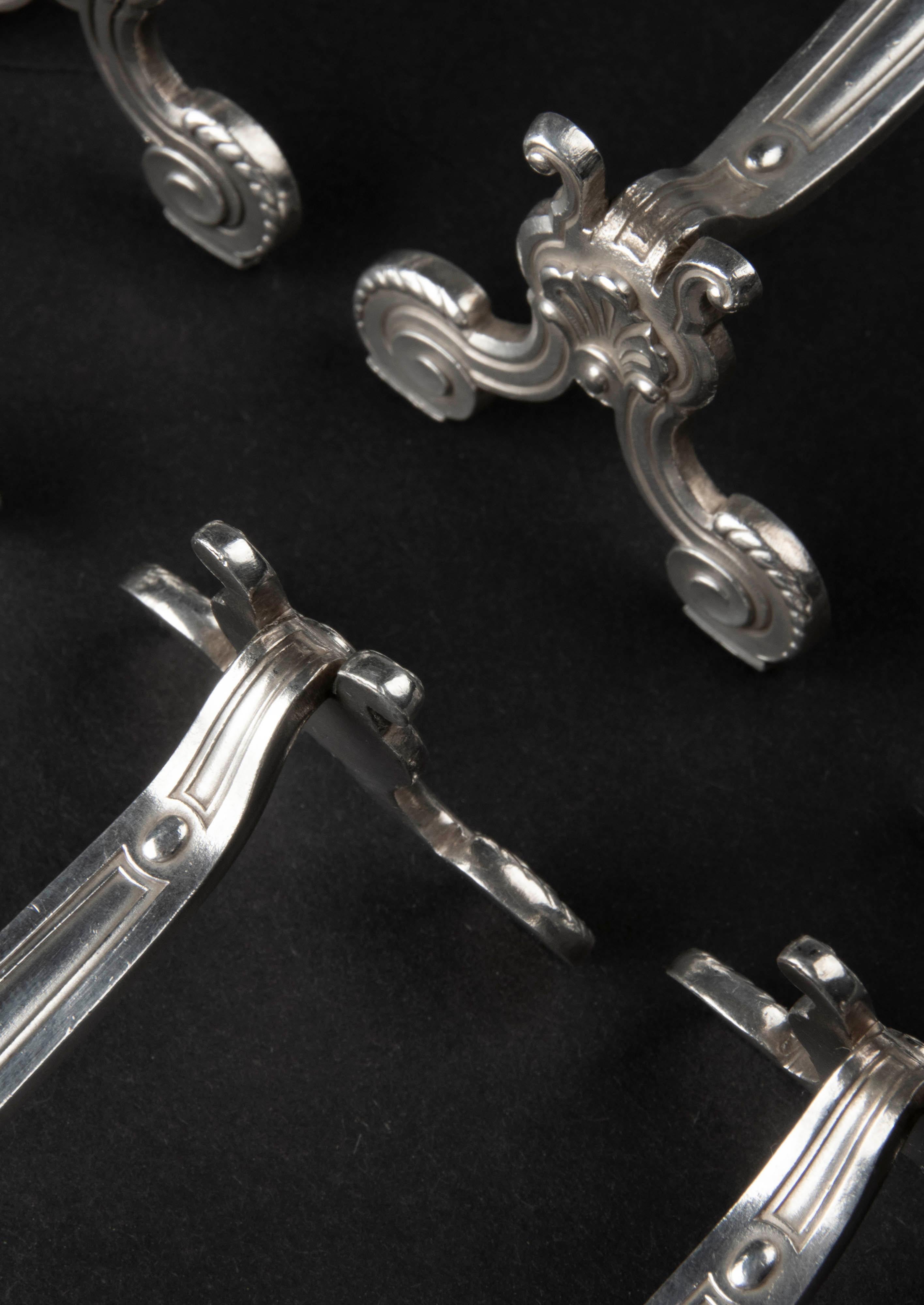 Set of 12 Silver Plated Knife Rests Made by Christofle Model Vendome 6