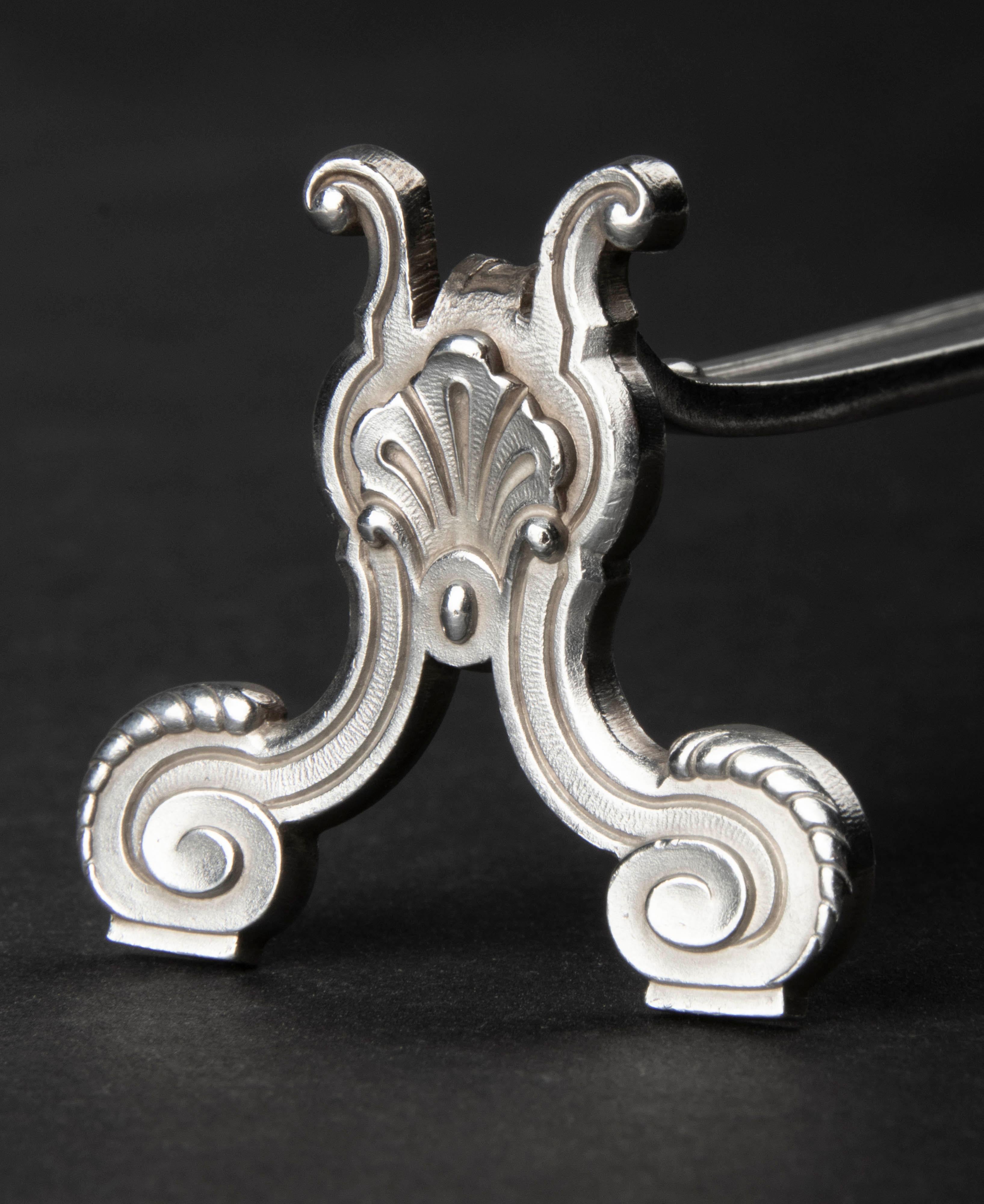 Set of 12 Silver Plated Knife Rests Made by Christofle Model Vendome 8
