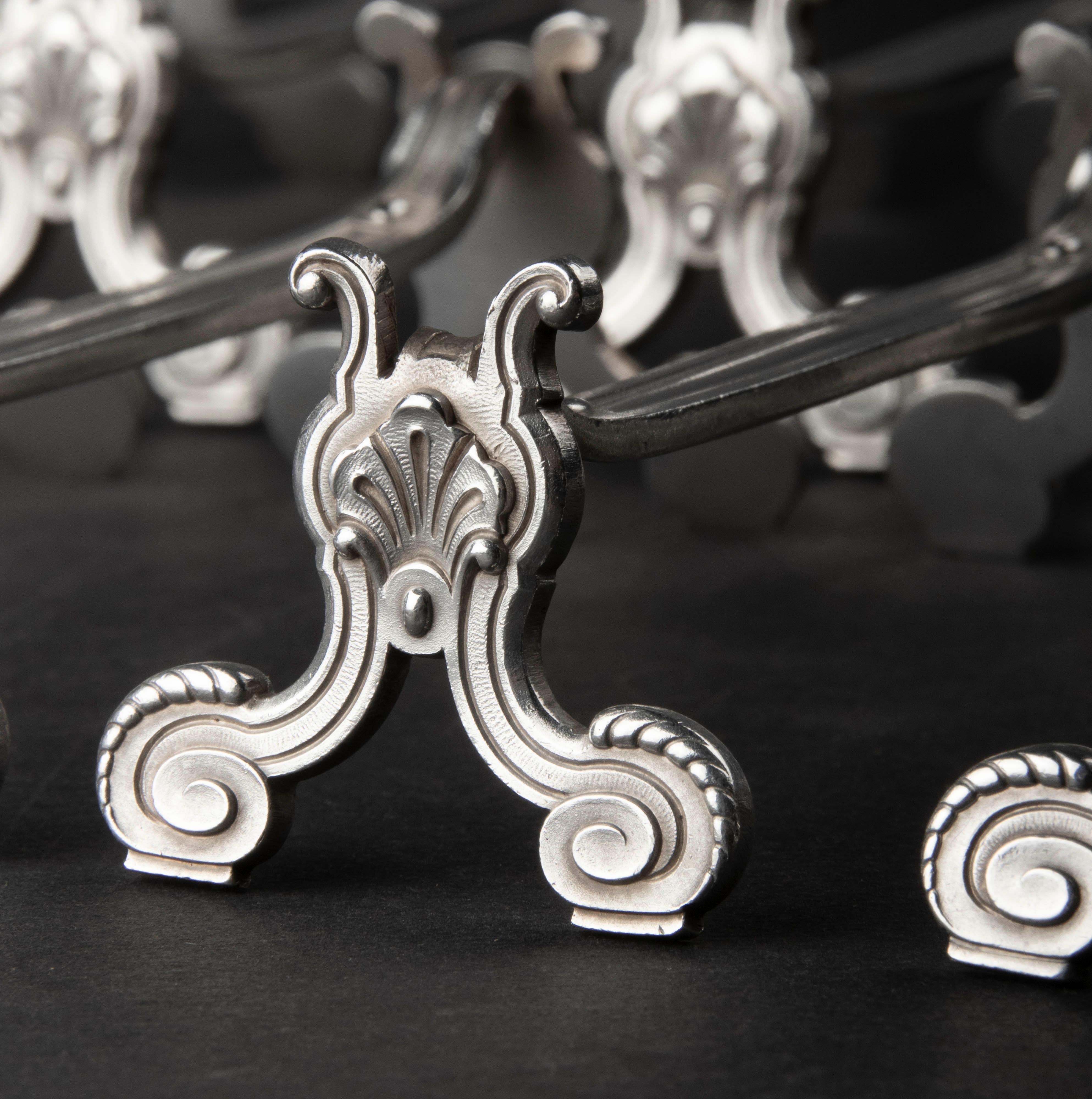 Late 20th Century Set of 12 Silver Plated Knife Rests Made by Christofle Model Vendome