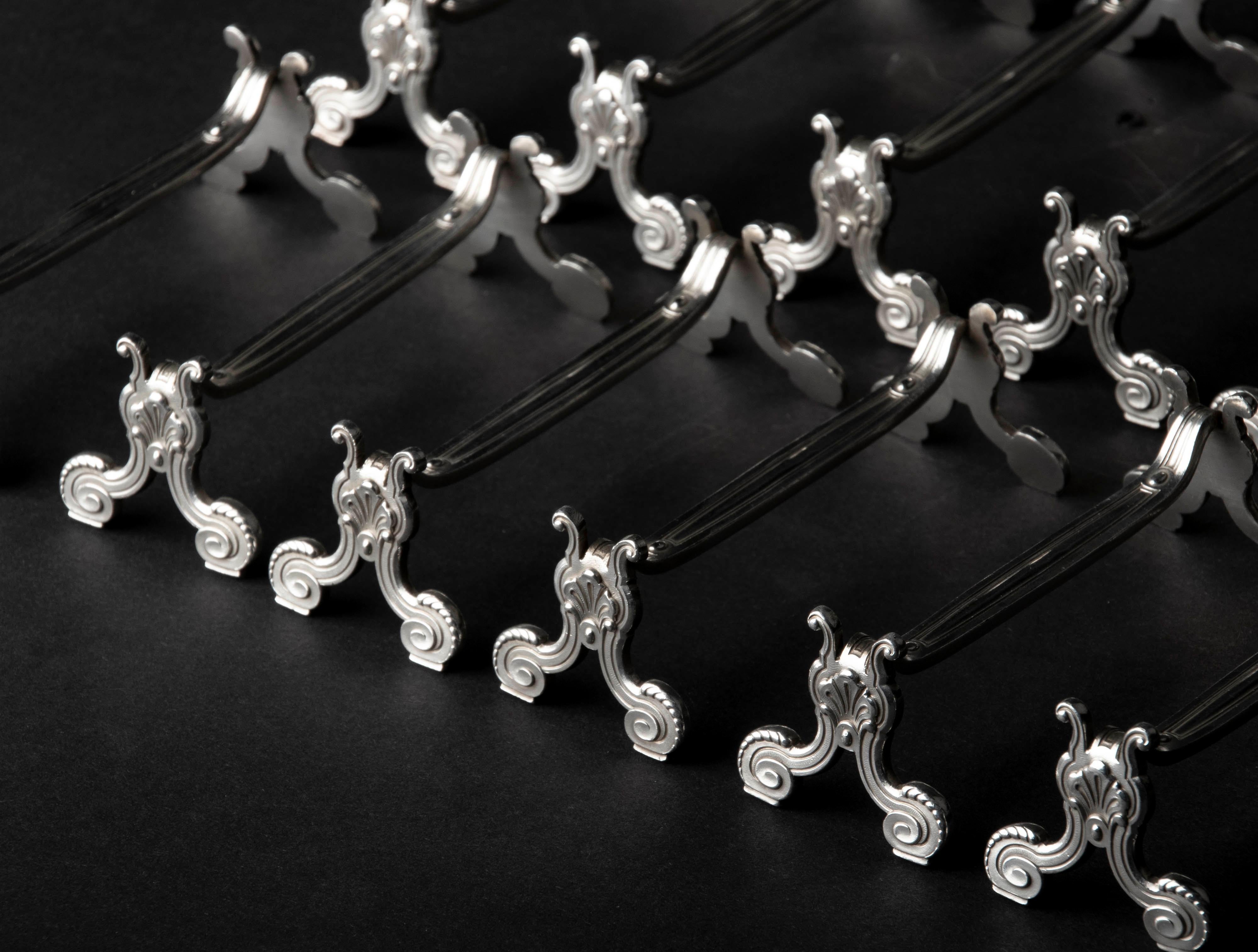 Set of 12 Silver Plated Knife Rests Made by Christofle Model Vendome 1