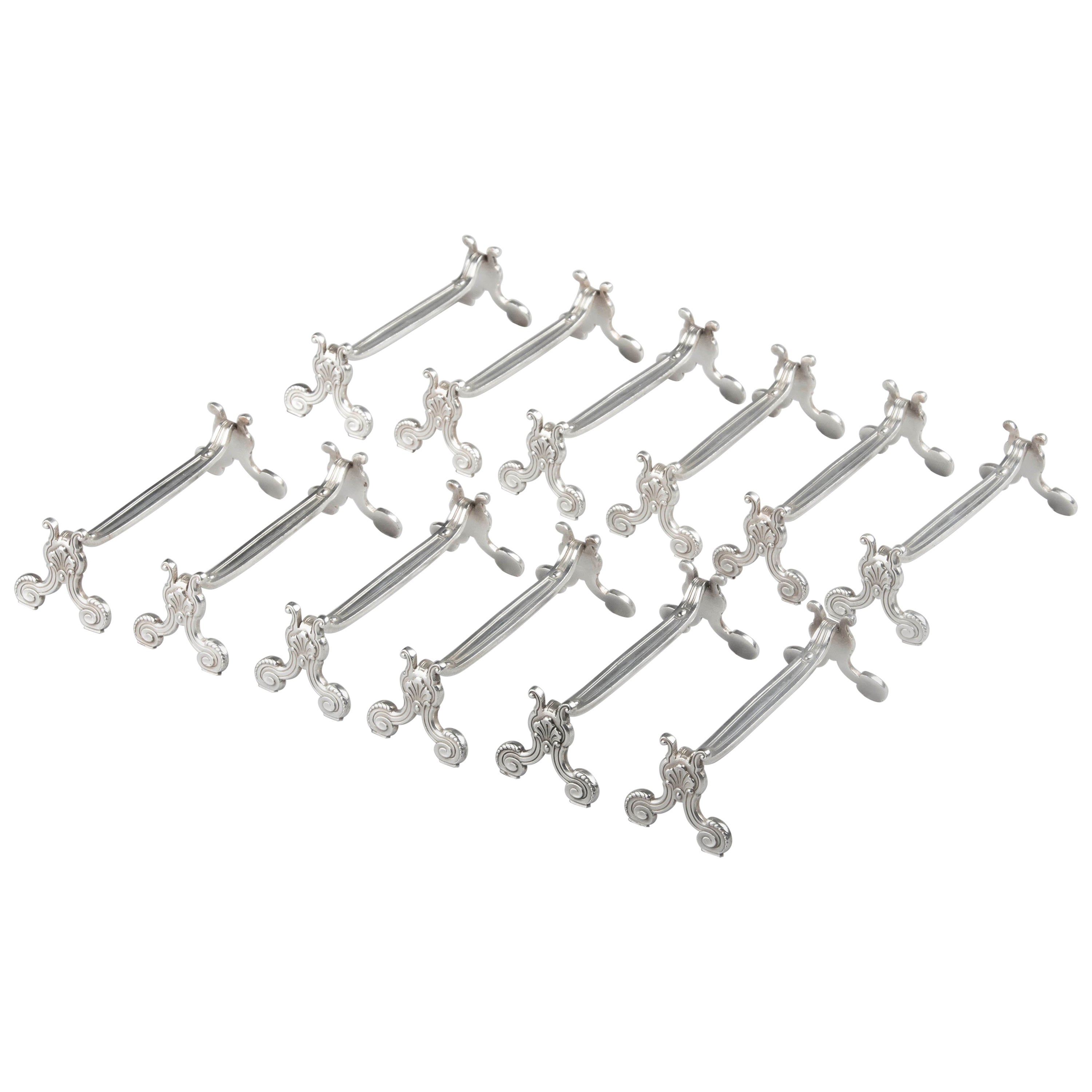 Set of 12 Silver Plated Knife Rests Made by Christofle Model Vendome