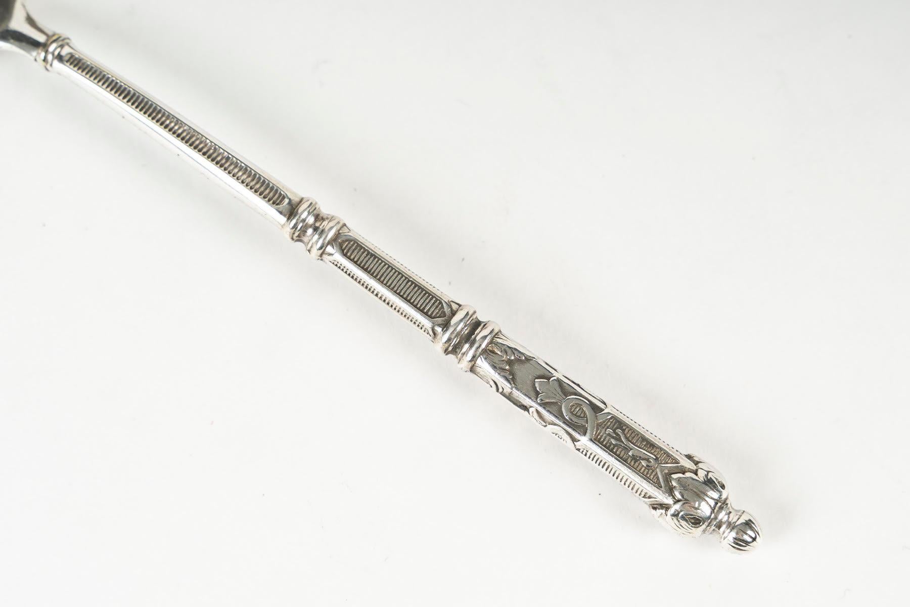 XIX secolo Set of 12 Silver-Plated Teaspoons, 19th Century, Napoleon III Period. in vendita