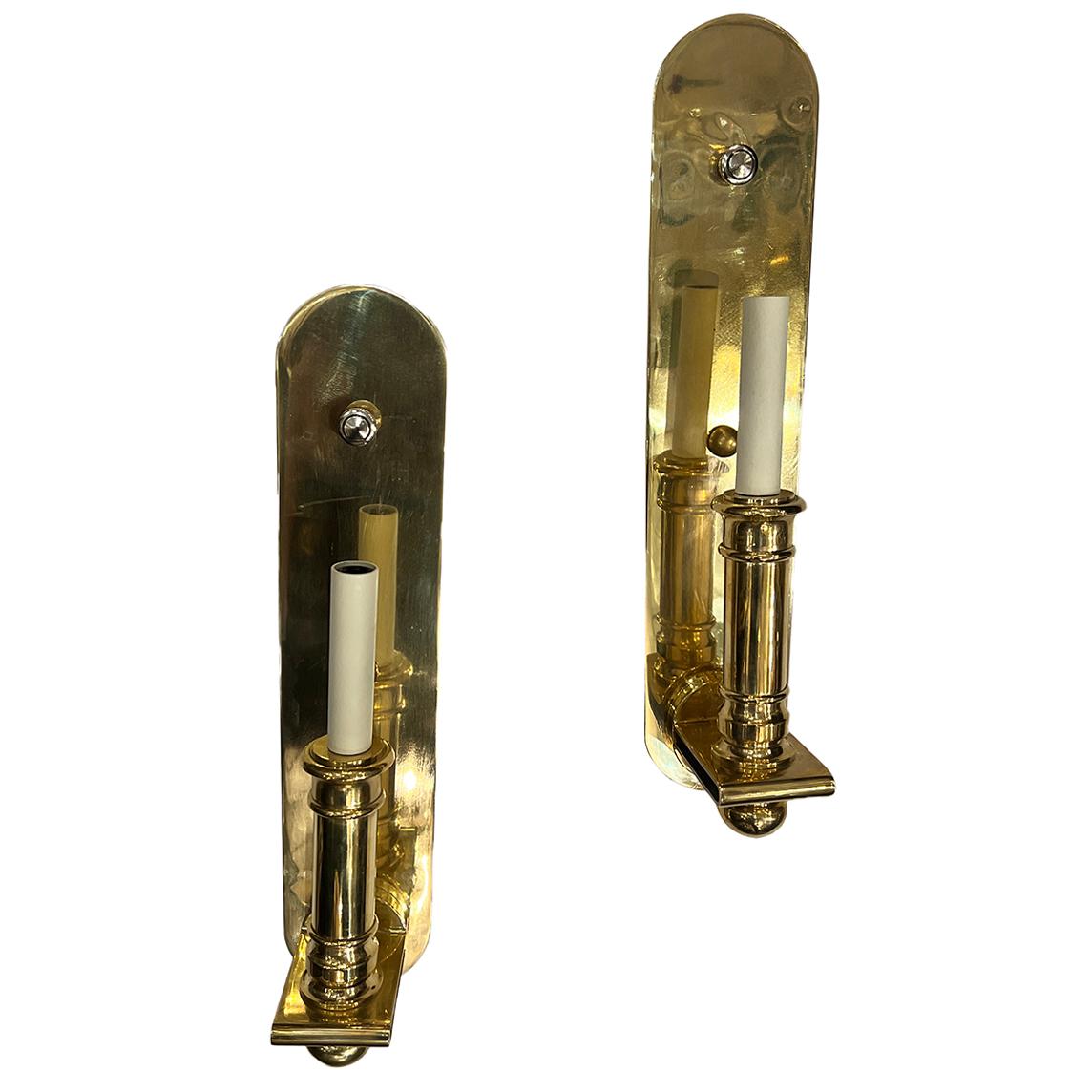 Francese Set di 12 lampade a braccio singolo in bronzo, vendute a coppia in vendita