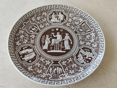 Set of 12 Spode Brown Greek Key Dinner Plates