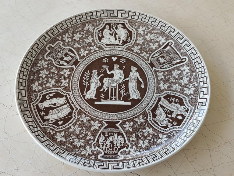 Set of 12 Spode Brown Greek Key Dinner Plates at 1stDibs