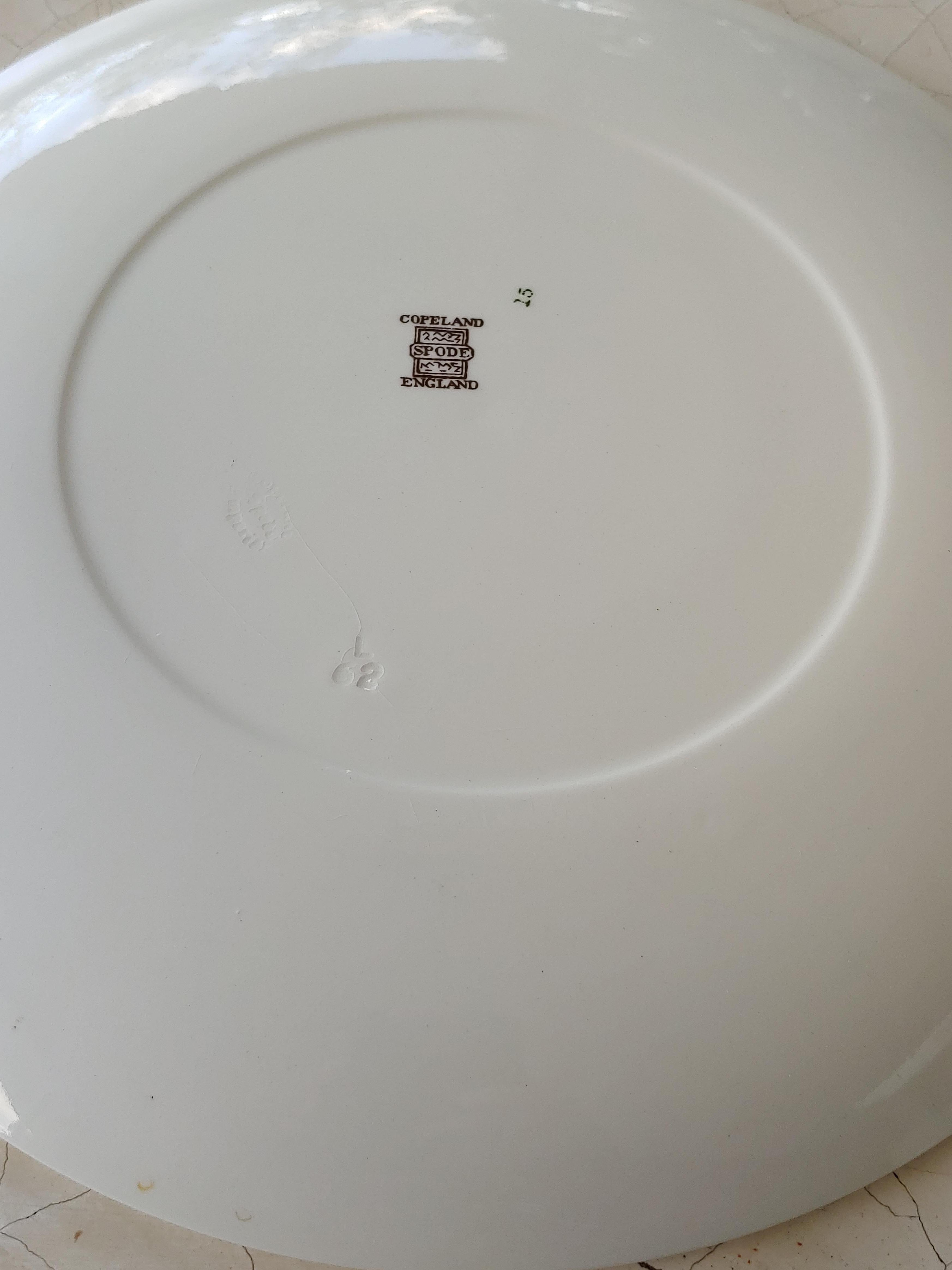 20th Century Set of 12 Spode Brown Greek Key Dinner Plates