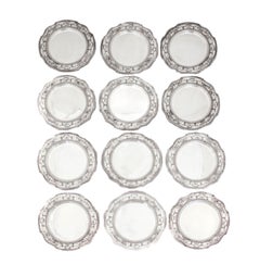 Set of 12 Sterling Silver Bread Plates