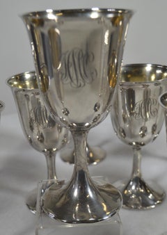 Set of 12 Sterling Silver Goblets