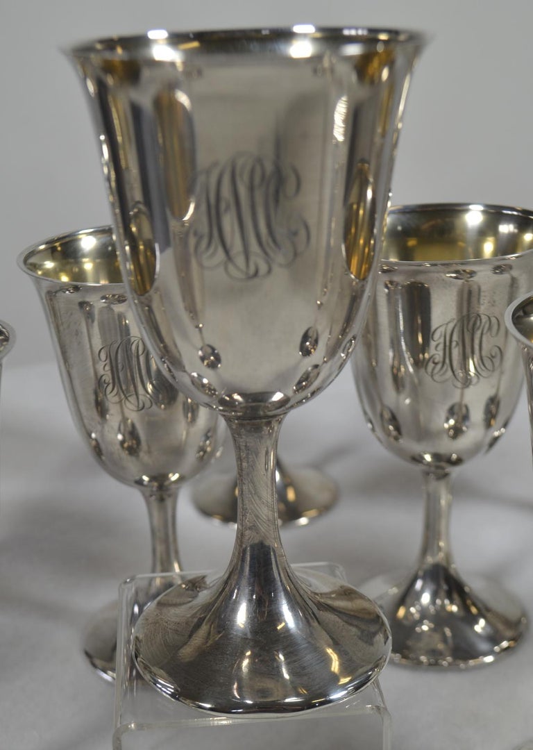 Set of 12 Sterling Silver Goblets at 1stDibs
