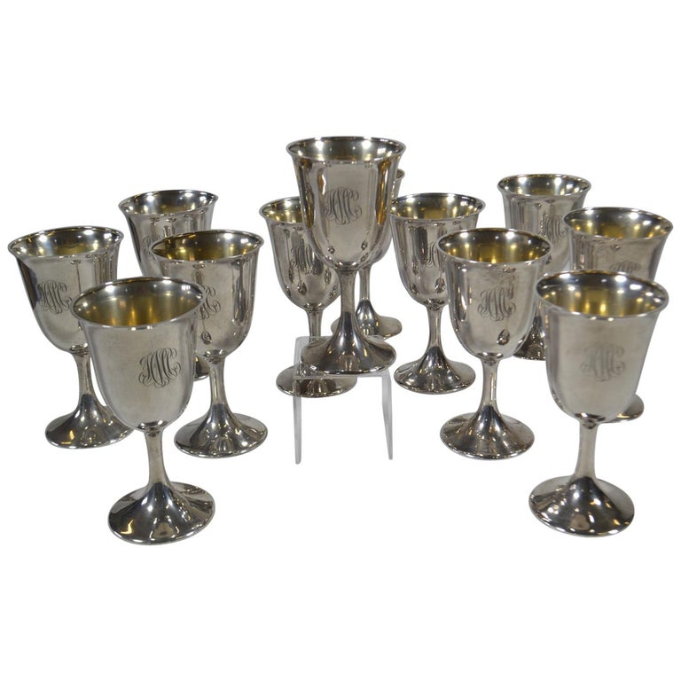 Set of 12 Sterling Silver Goblets at 1stDibs silver goblets for sale
