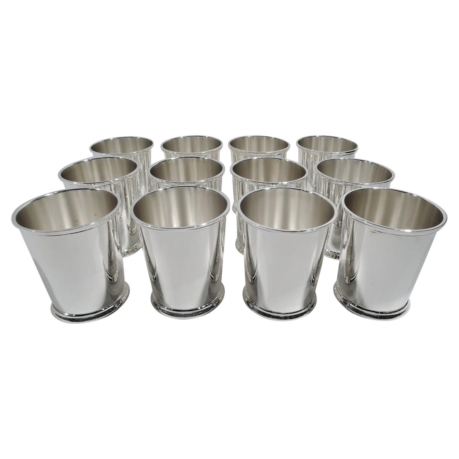 Set of 12 Sterling Silver Mint Julep Cups by Fisher For Sale at 1stDibs