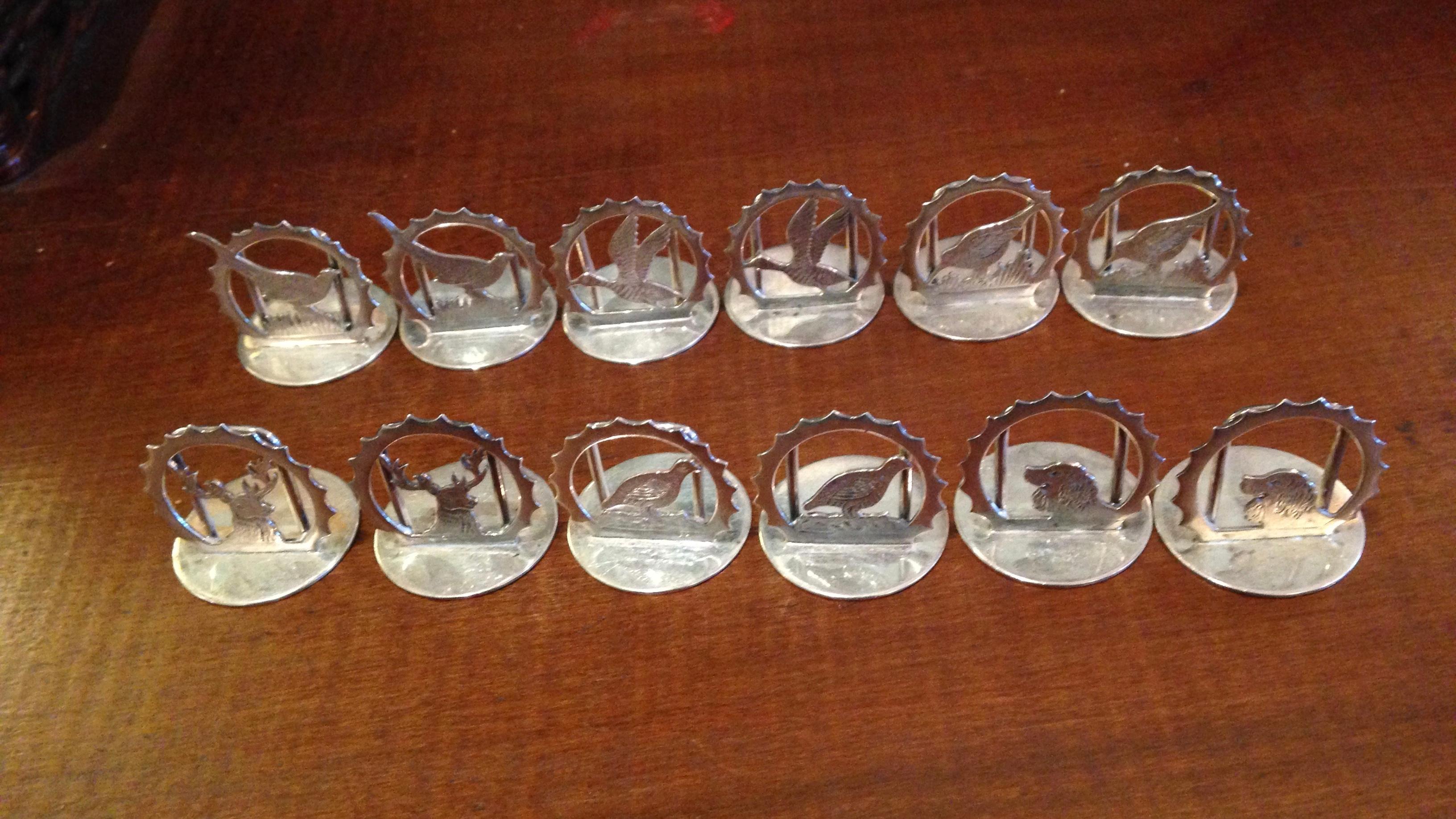 Set of 12 Sterling Silver Place Card Holders 3