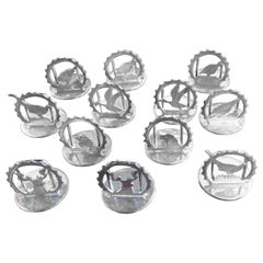 Set of 12 Sterling Silver Place Card Holders