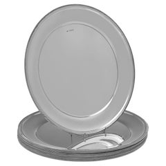 Set of 12 sterling silver second course plates or underplates made in 1984 5.6kg