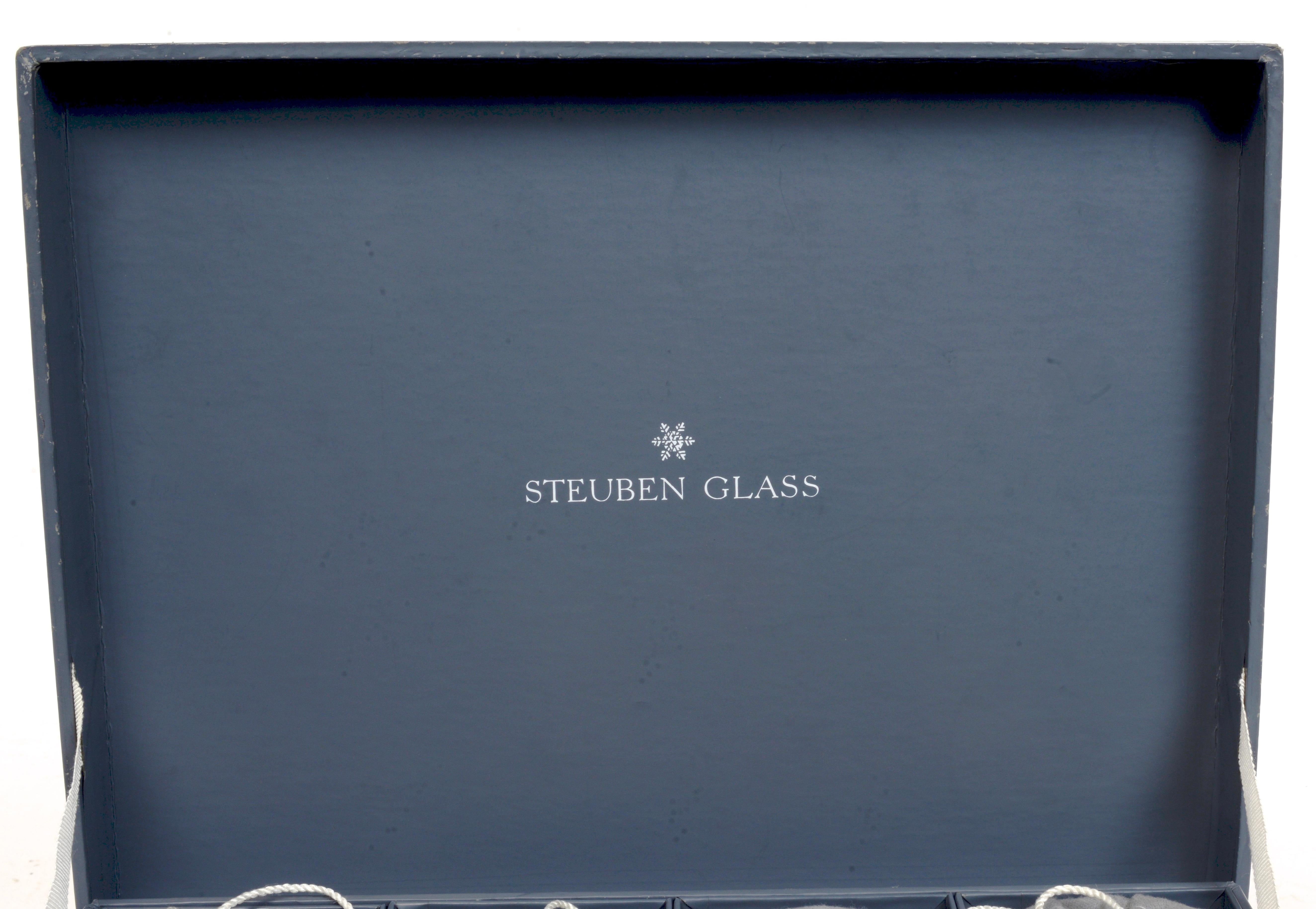 Set of 12 Steuben Air Twist Cordials Designed by George Thompson, Original Box 5