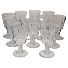 Set of 12 Steuben Air Twist Cordials Designed by George Thompson, Original Box