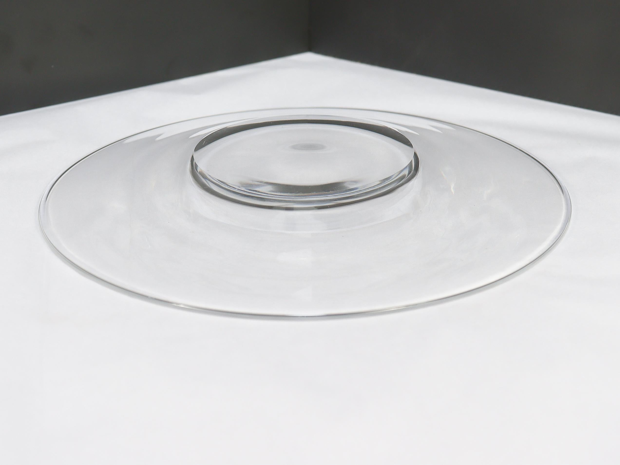 Set of 12 Steuben Glass 7-Inch Plates No. 7644 with Original Box For Sale 5