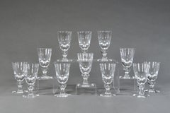 Set of 12 Steuben Hand Blown Crystal Baluster Water Goblets #7877, circa 1940s