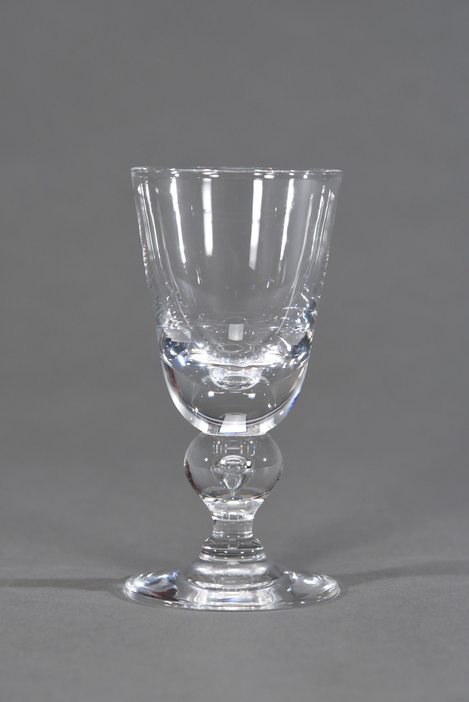 Mid-20th Century Set of 12 Steuben Hand Blown Crystal Baluster Water Goblets #7877, circa 1940s For Sale