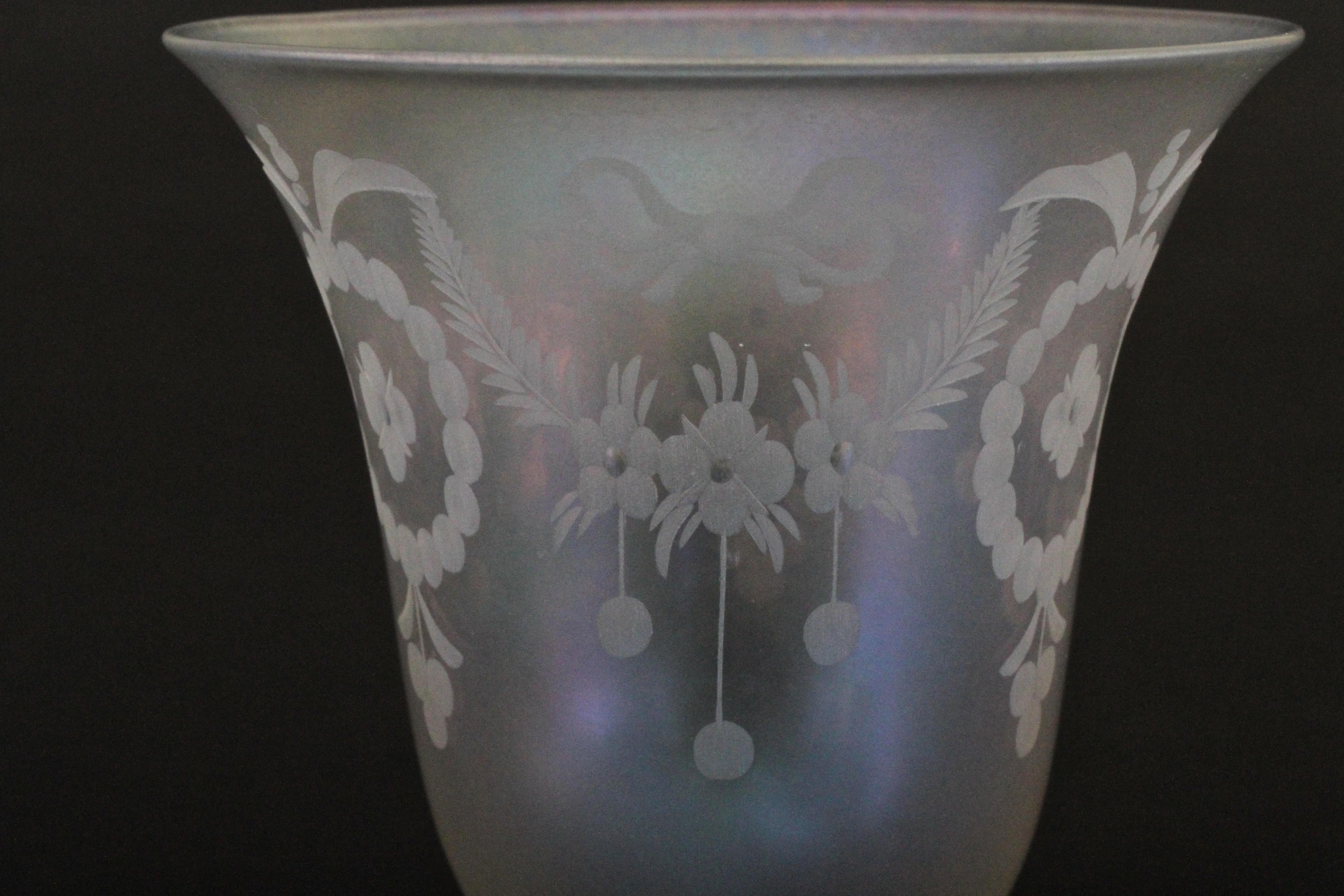 Early 20th Century Set of 12 Steuben Verre de Soie Water Goblets with Pitcher For Sale