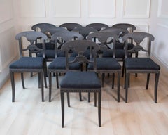 Set of 12 Swedish 19th Century Dining Chairs