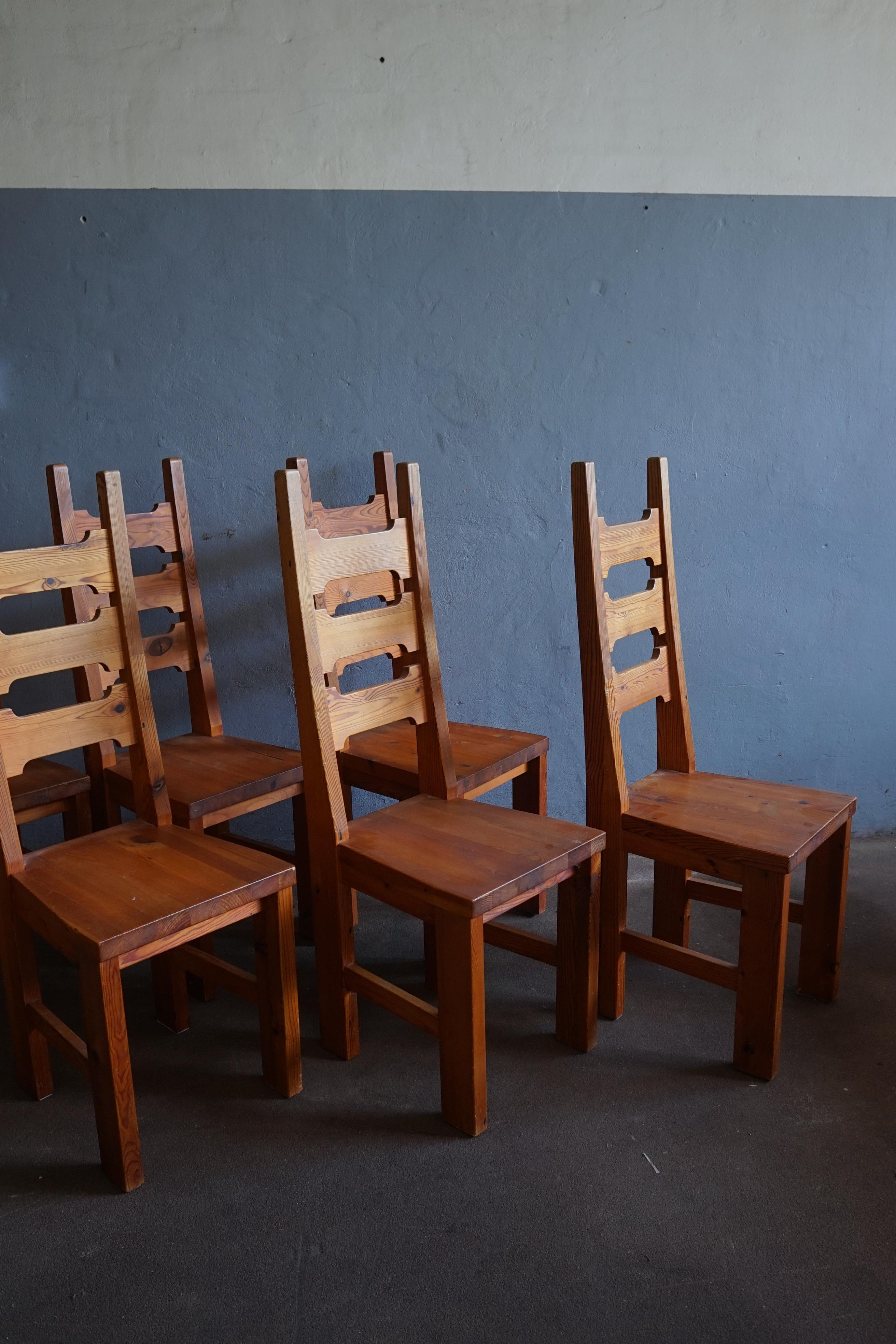 Mid-20th Century Set of 12 Swedish ladder back chairs in pine