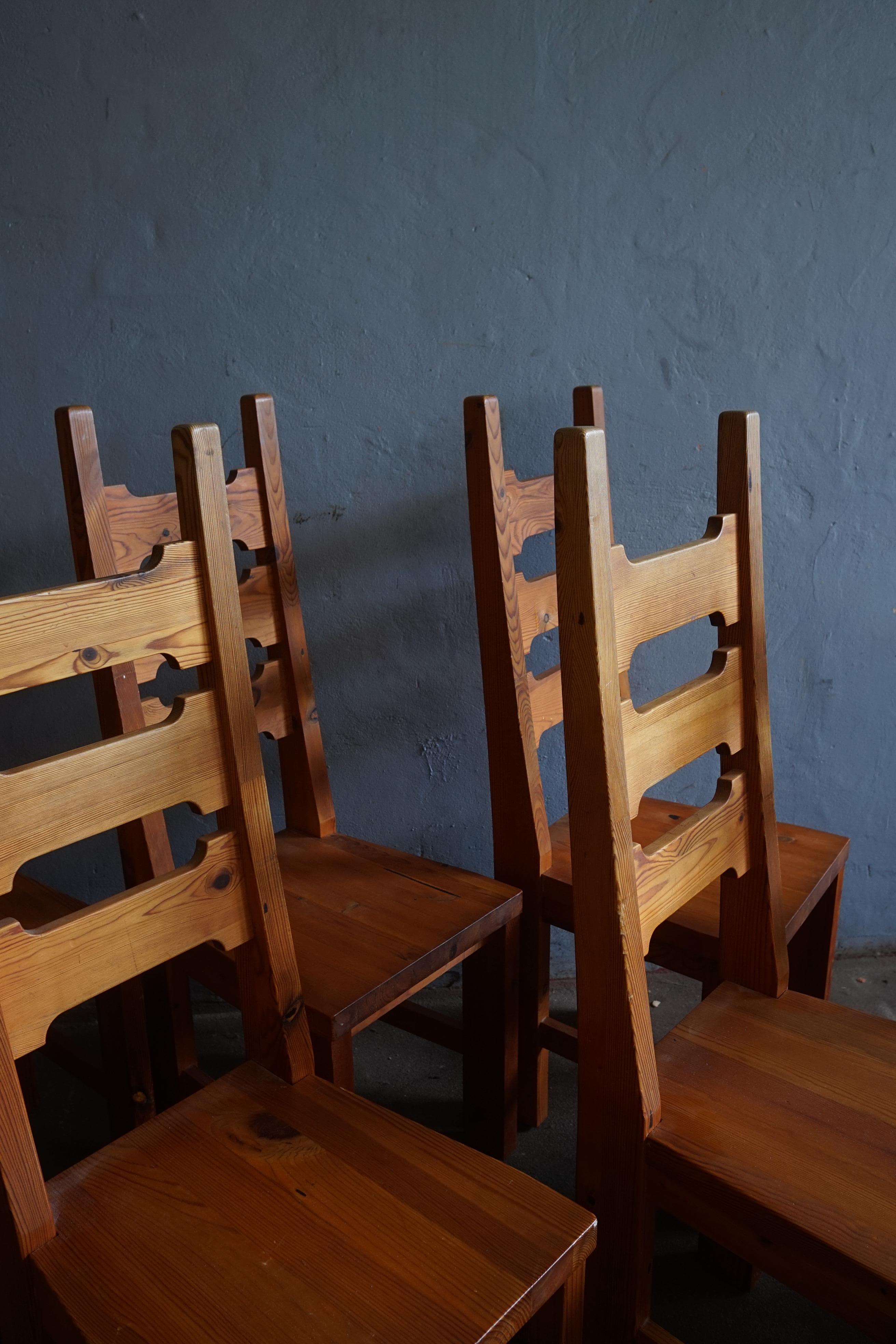 Set of 12 Swedish ladder back chairs in pine 1