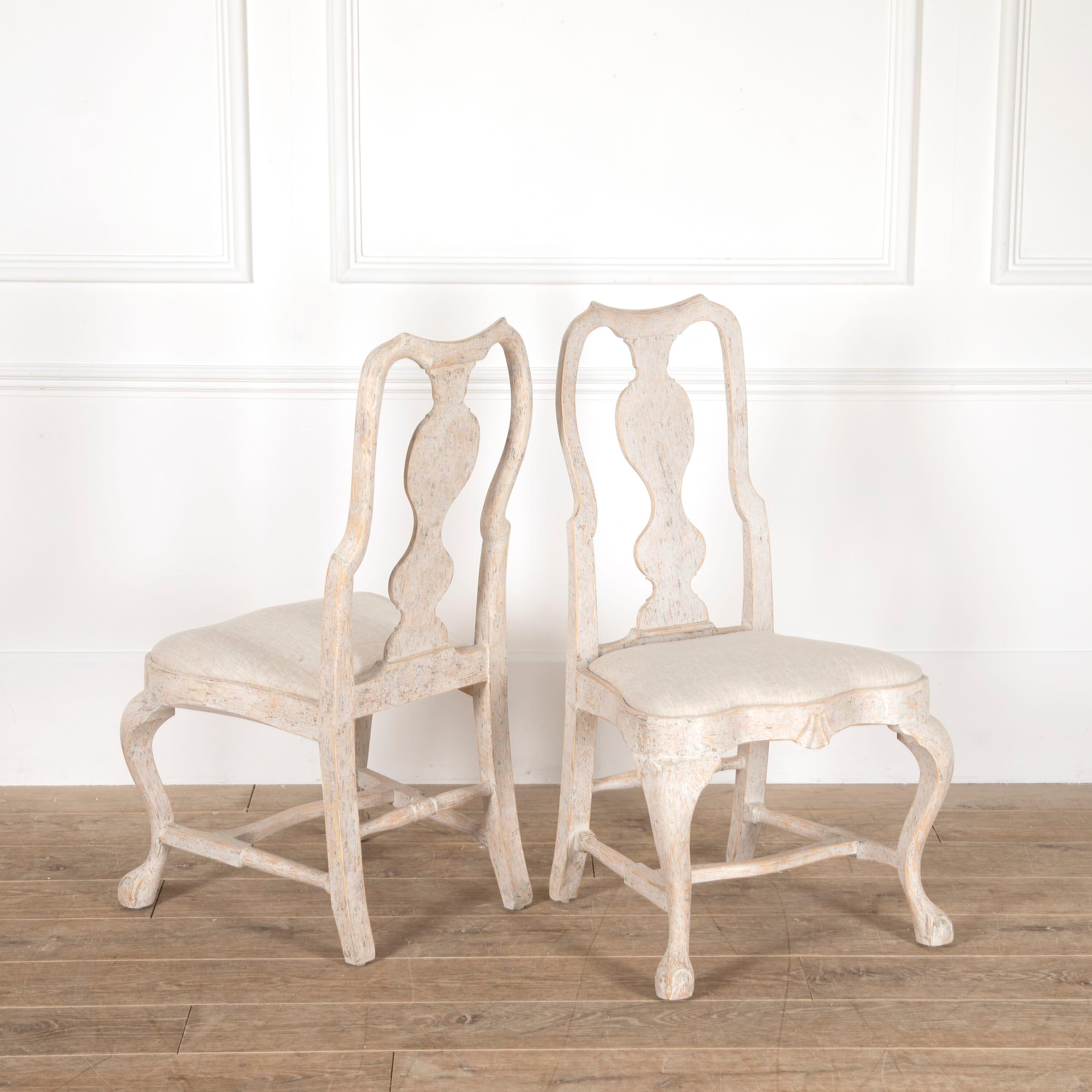 20th Century Set of 12 Swedish Rococo Style Dining Chairs