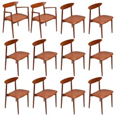 Set of 12 Teak Dining Chairs by Harry Østergaard for Randers Møbelfabrik