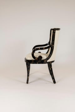 Set of 12 Enrique Garcel for Karl Springer Tessellated Horn Armchairs