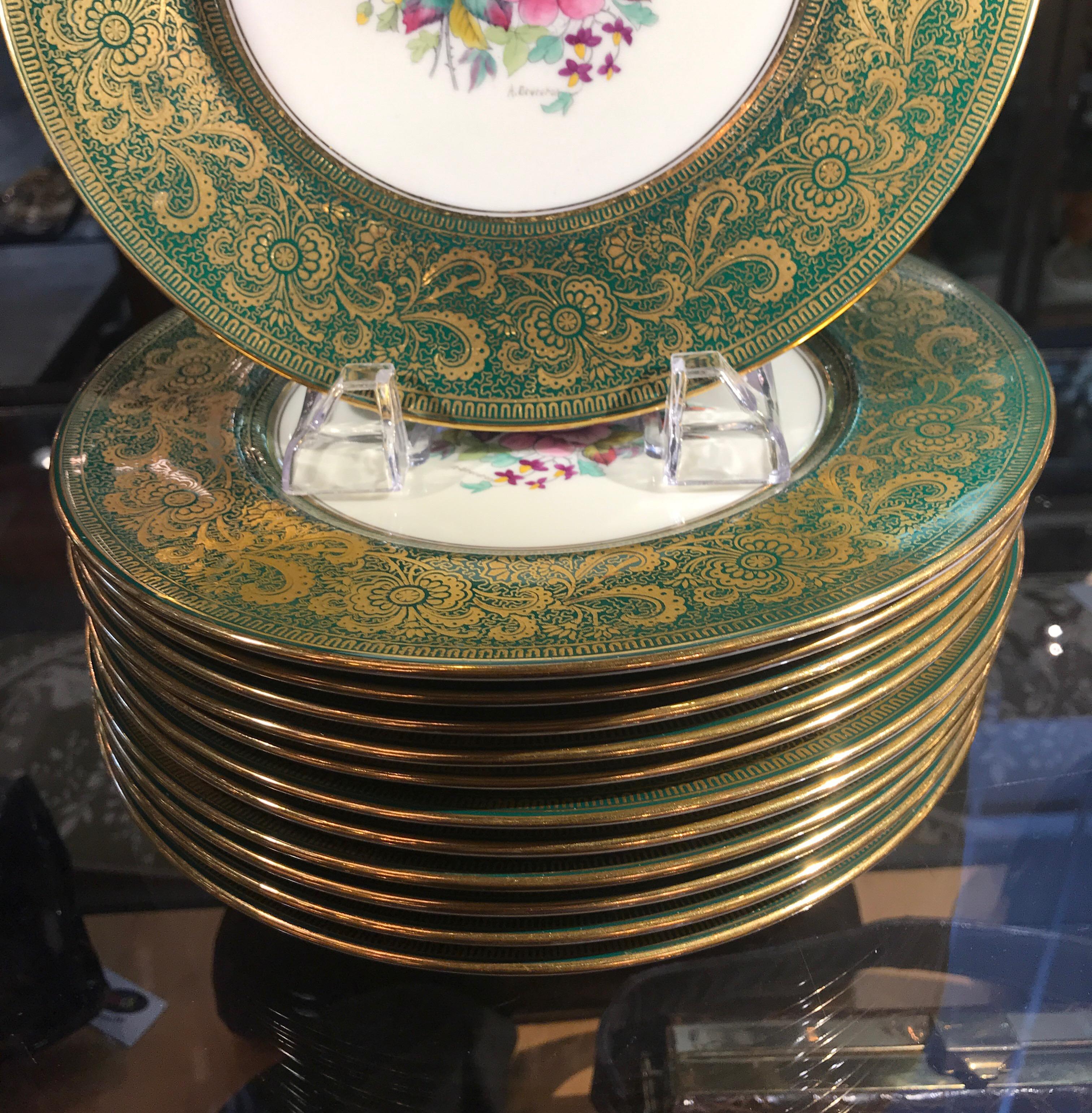 English Set of 12 Tiffany Accent Plates by Cauldon England