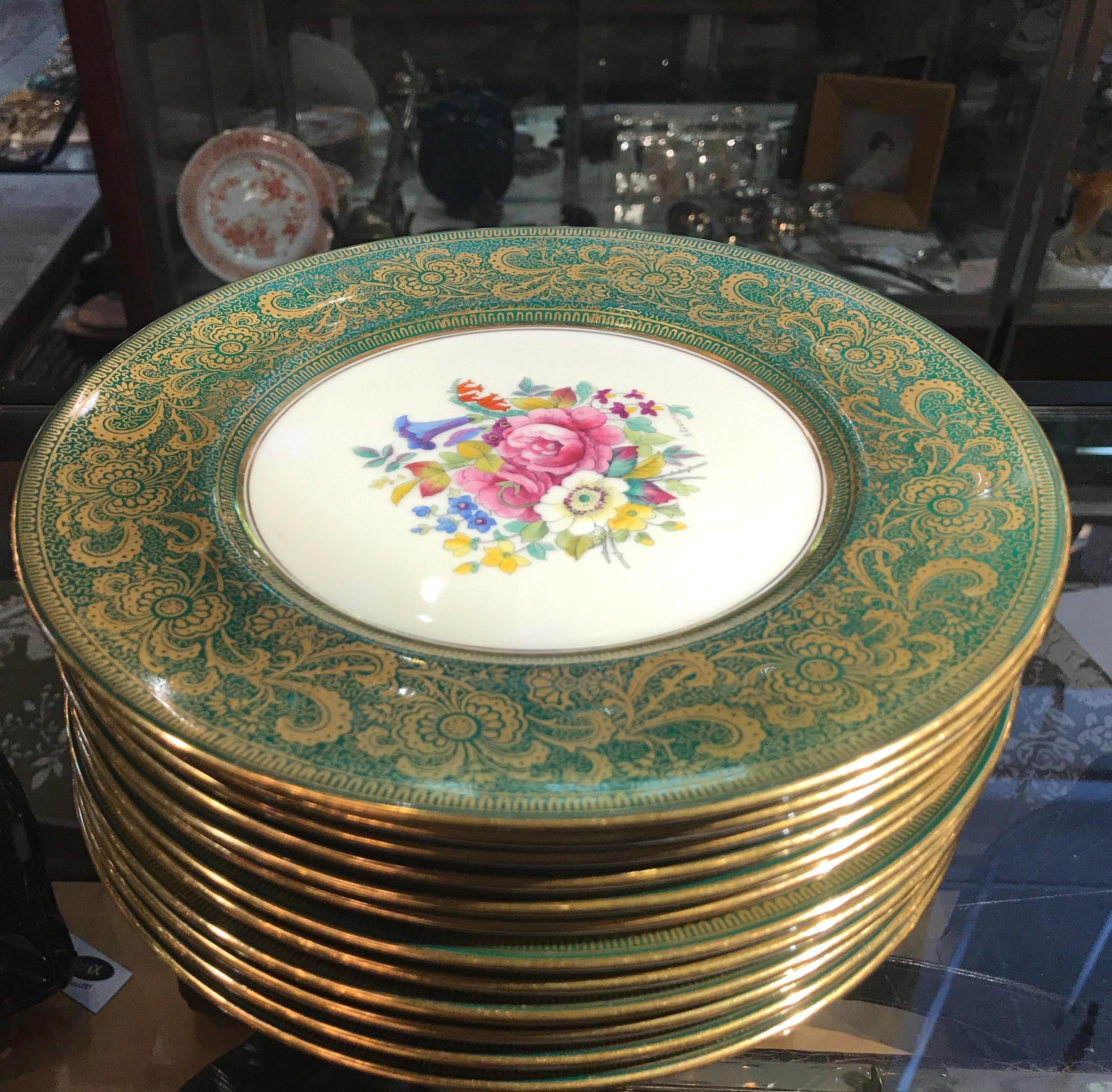 Set of 12 Tiffany Accent Plates by Cauldon England In Excellent Condition In Lambertville, NJ