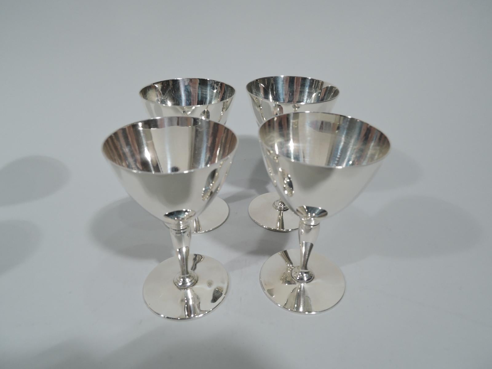 Set of 12 Tiffany American Art Deco Sterling Silver Cocktail Cups In Excellent Condition In New York, NY