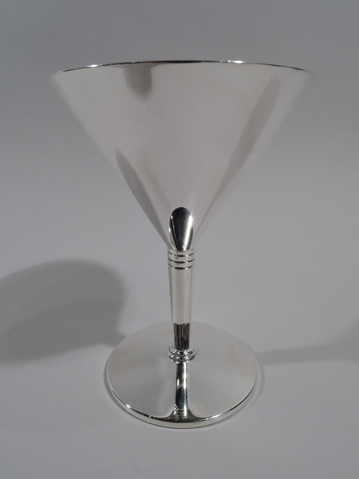 Set of 12 Tiffany American Art Deco Sterling Silver Cocktail Cups In Excellent Condition In New York, NY