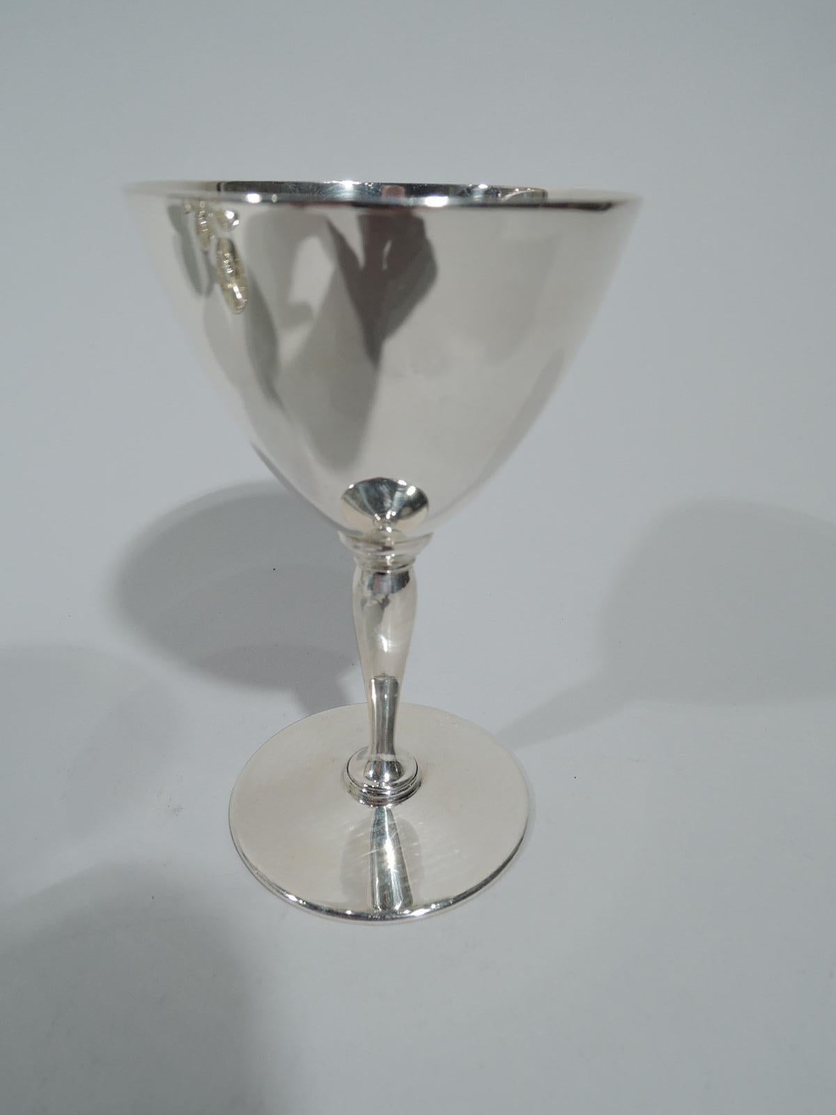 20th Century Set of 12 Tiffany American Art Deco Sterling Silver Cocktail Cups