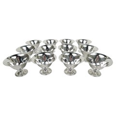 Set of 12 Tiffany American Modern Sterling Silver Dessert Cups