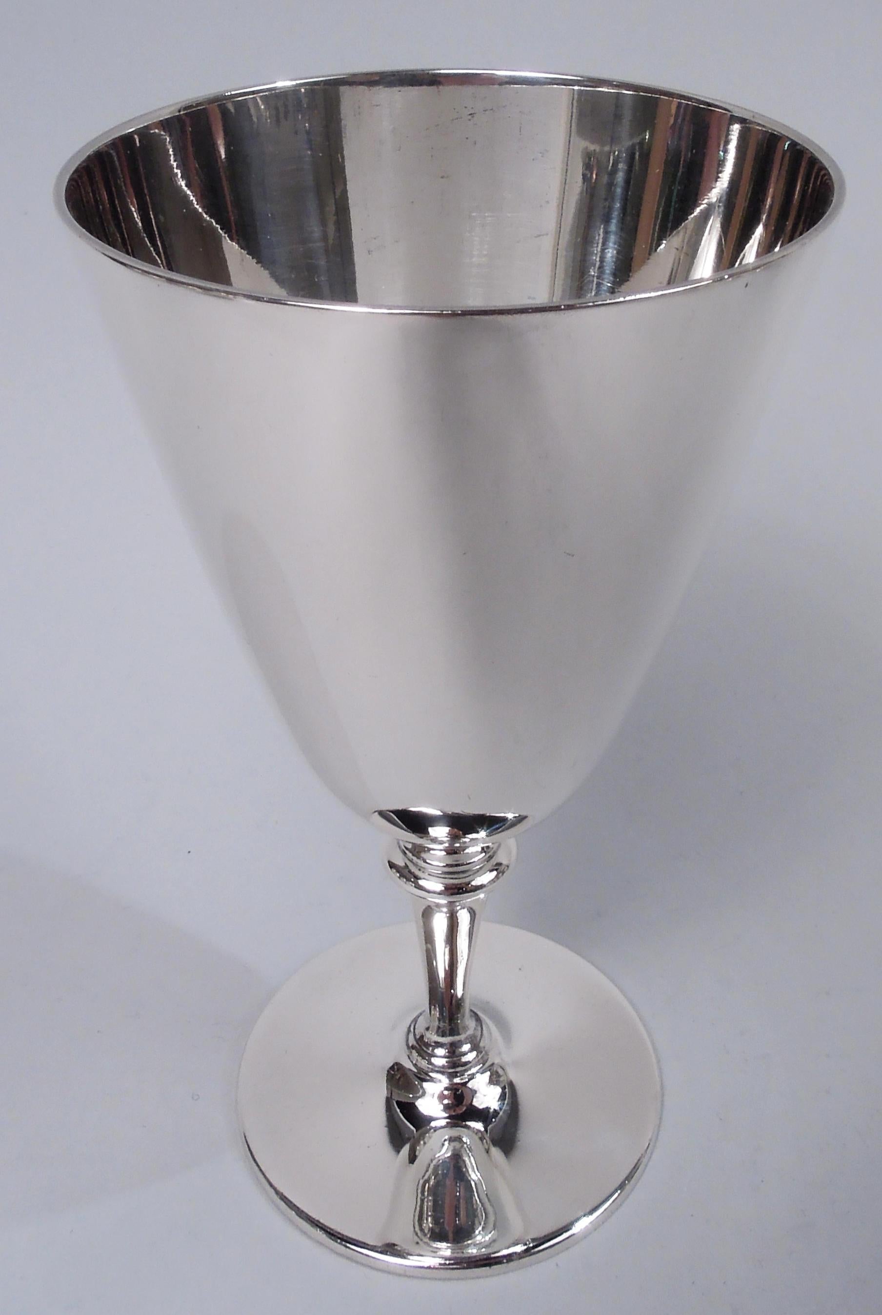 Set of 12 Tiffany American Modern Sterling Silver Goblets For Sale 1