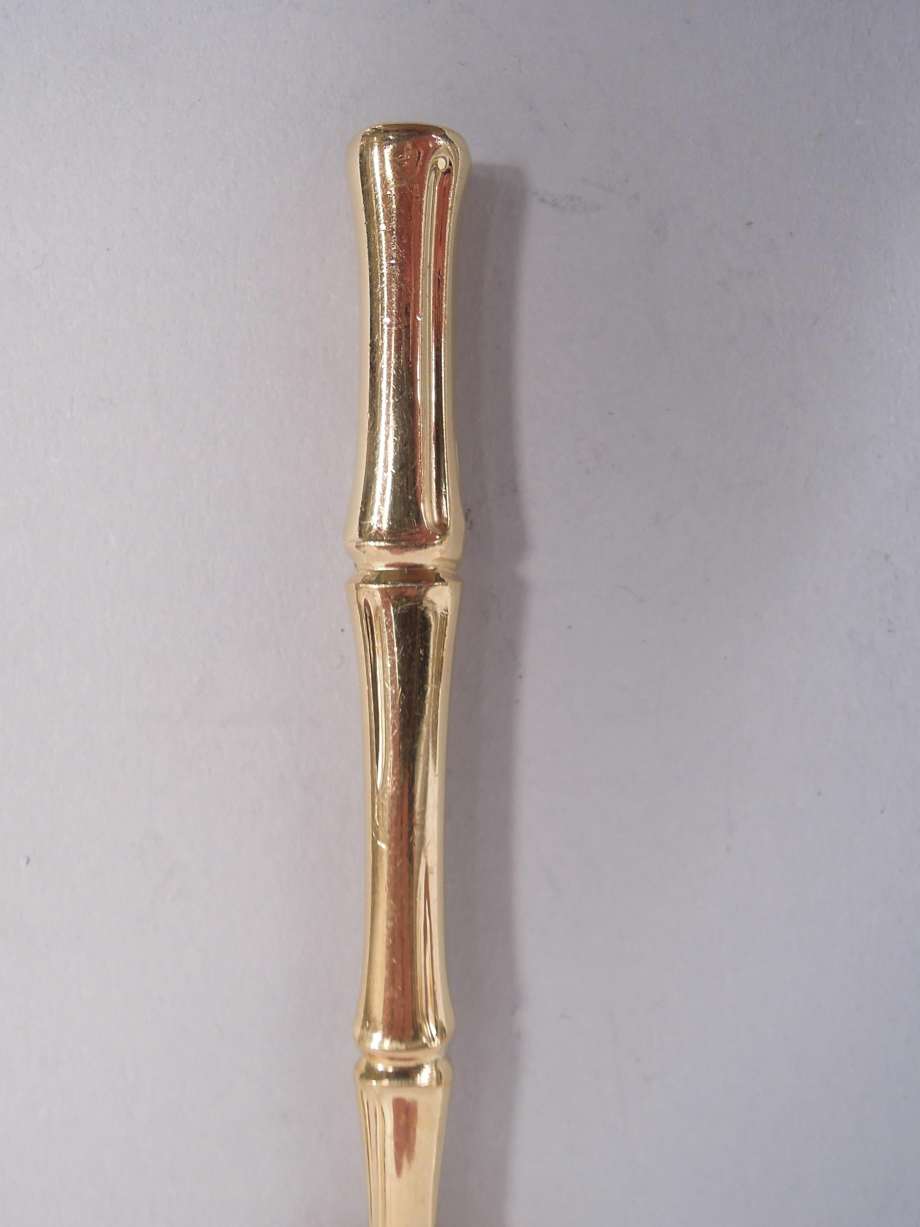 Americano Set di 12 cucchiai Demitasse in argento sterling dorato Tiffany Bamboo in vendita