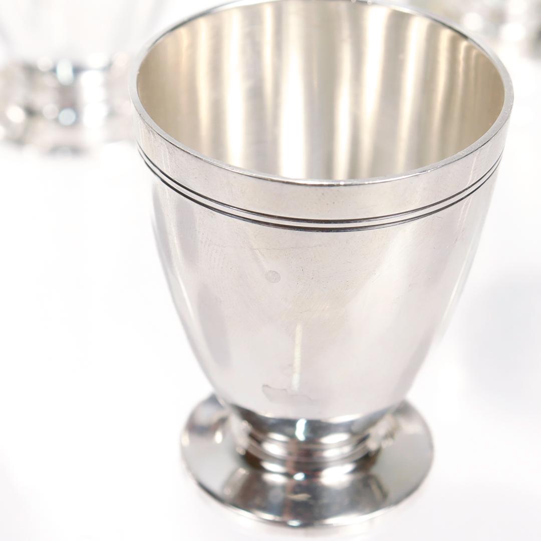 Set of 12 Tiffany & Co Art Deco Sterling Silver Art Deco Shot Cups or Cordials For Sale 5