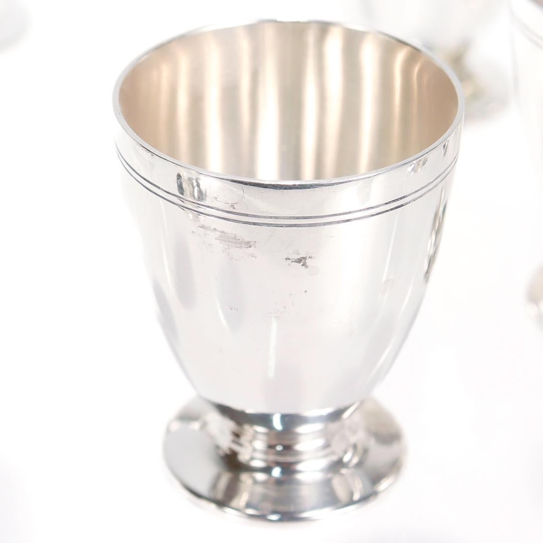 Set of 12 Tiffany & Co Art Deco Sterling Silver Art Deco Shot Cups or Cordials For Sale 7
