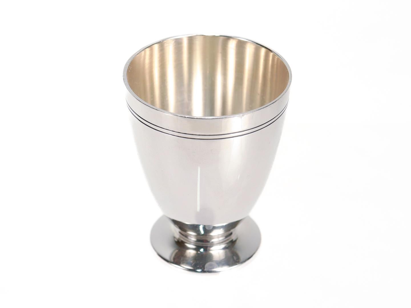 Set of 12 Tiffany & Co Art Deco Sterling Silver Art Deco Shot Cups or Cordials For Sale 1