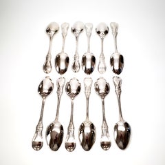 Set of 12 Tiffany & Co Saratoga/Cook/Kings Pattern Teaspoons