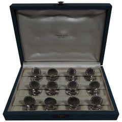 Set of 12 Tiffany & Co. Sterling Silver Scallop Shell Place Card Holders