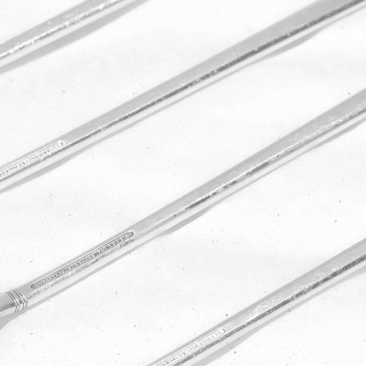 Set de 12 piezas Tiffany & Co. Cucharas de té helado Windham Pattern Plata de Ley en venta 6