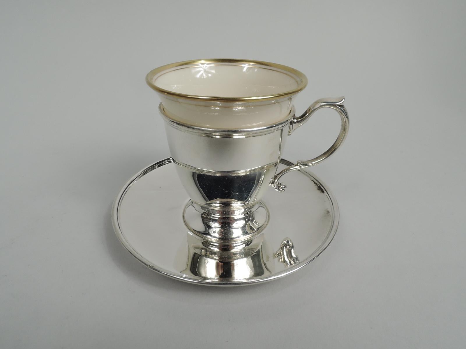 Set of 12 Tiffany Edwardian Demitasse Coffee Holders & Lenox Liners In Good Condition In New York, NY