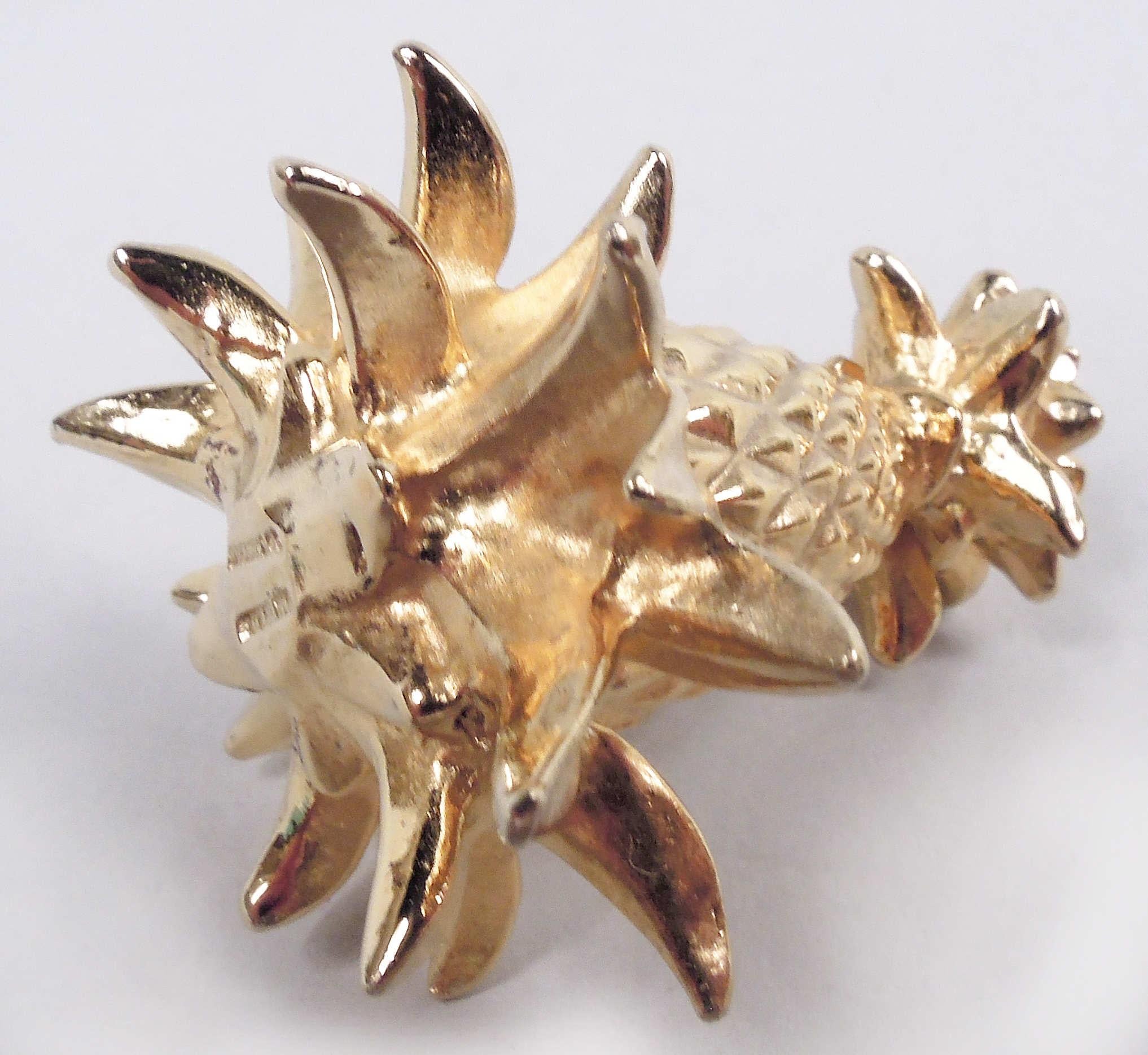 Set of 12 Tiffany Gilt Sterling Silver Pineapple Place Card Holders 1
