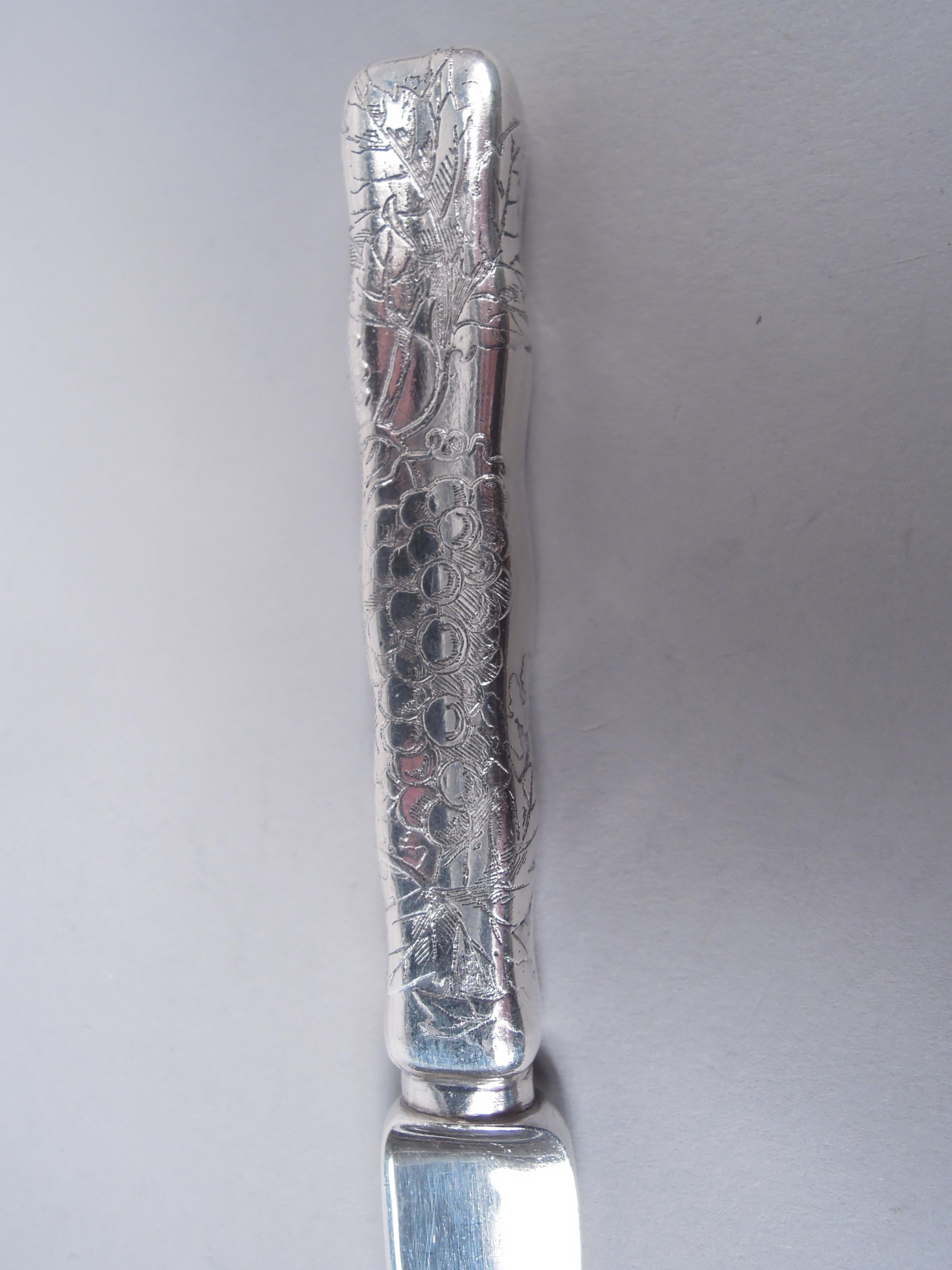 Juego de 12 cuchillos de postre Tiffany Lap Over Edge de plata de ley Estadounidense en venta