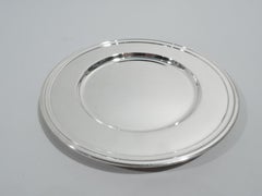 Set of 12 Tiffany Modern Sterling Silver Bread & Butter Plates